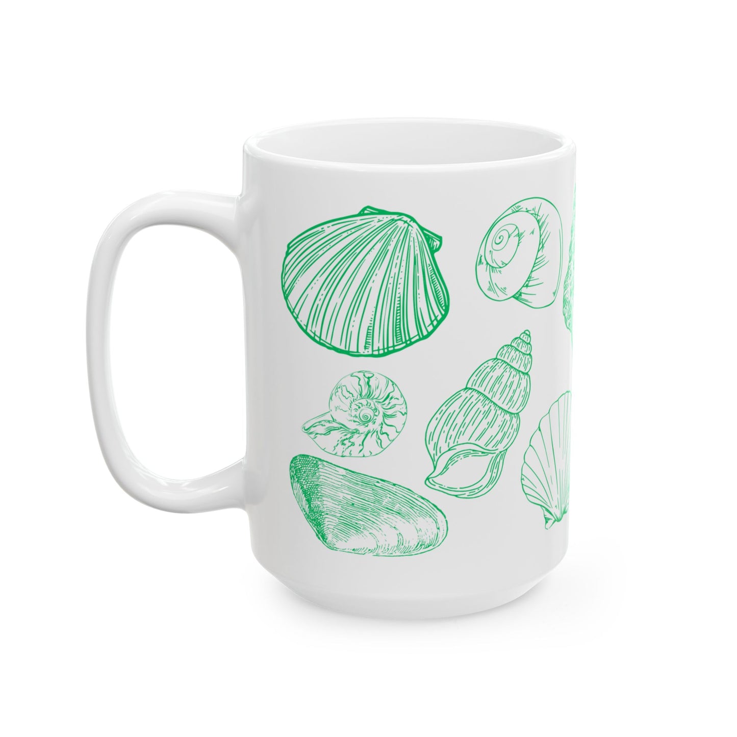 Charleston Coastal Green Seashell Mug