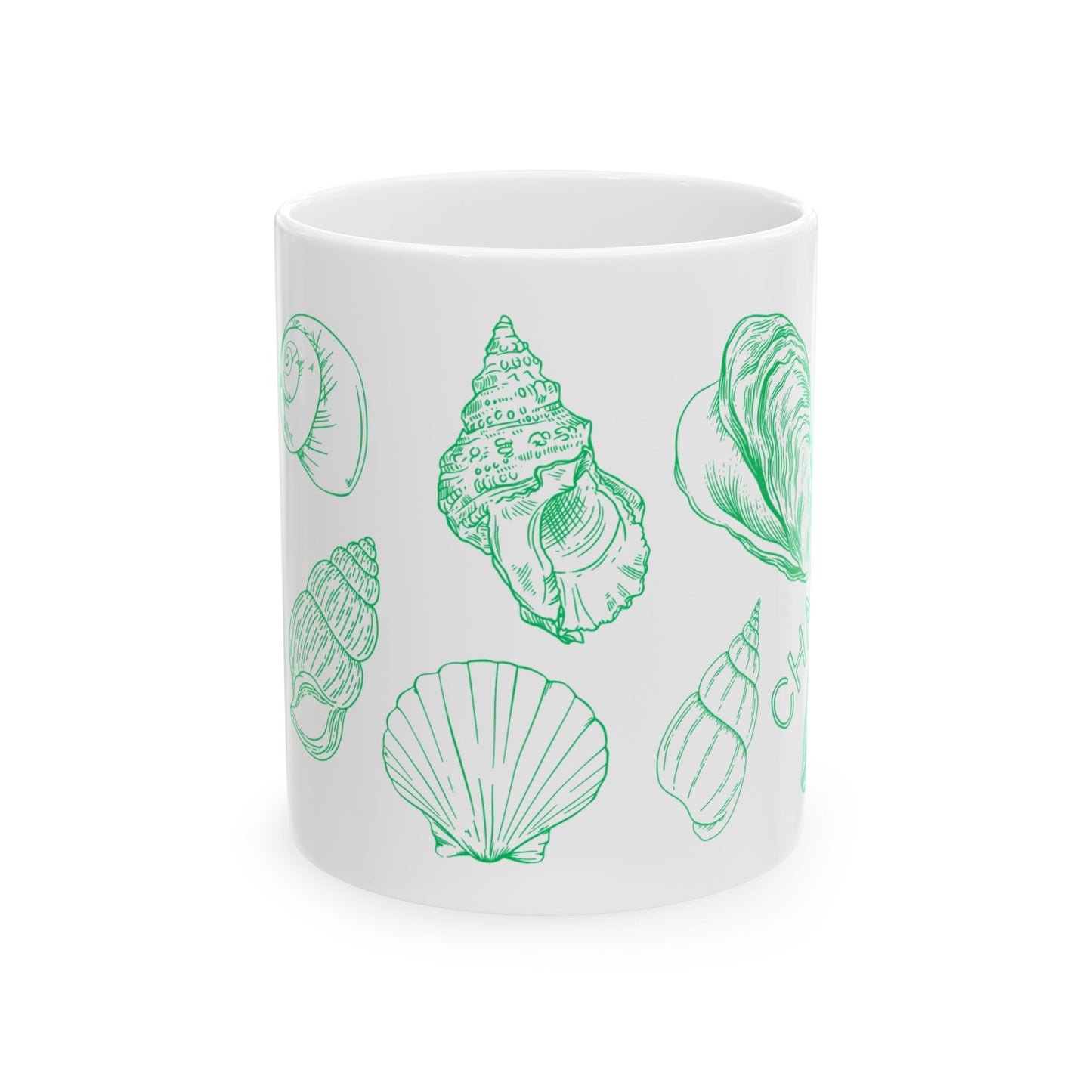 Charleston Coastal Green Seashell Mug