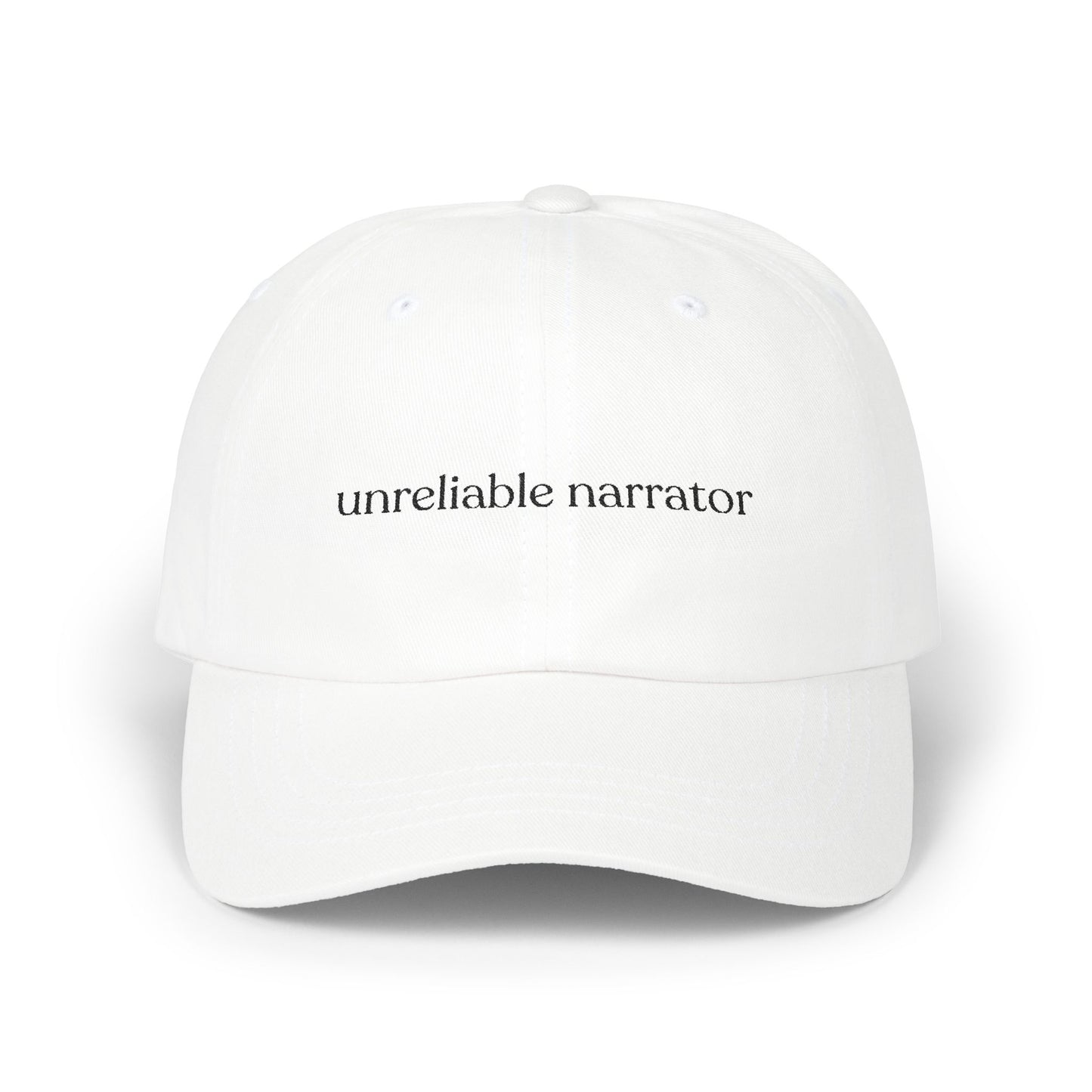 Unreliable Narrator Embroidered Baseball Cap