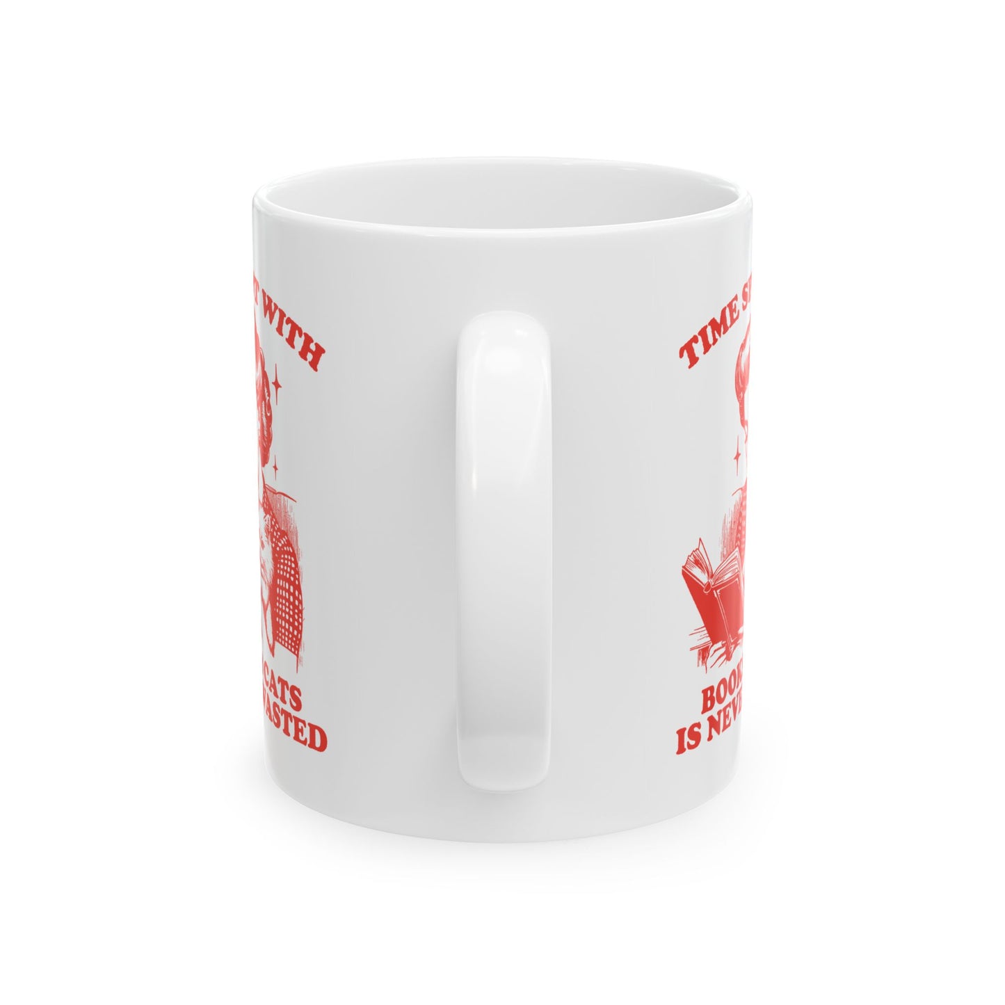 Time Spent With Books And Cats Mug