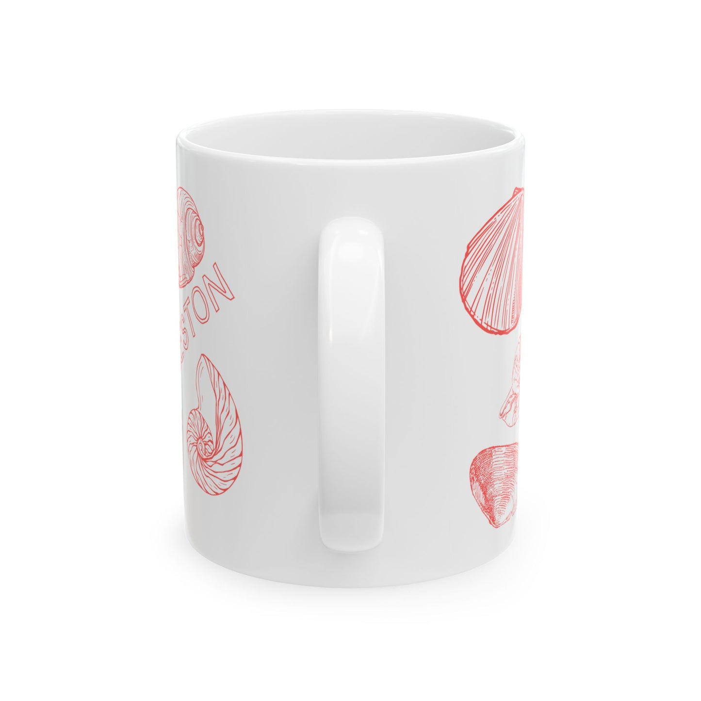 Charleston Coastal Red Seashell Mug