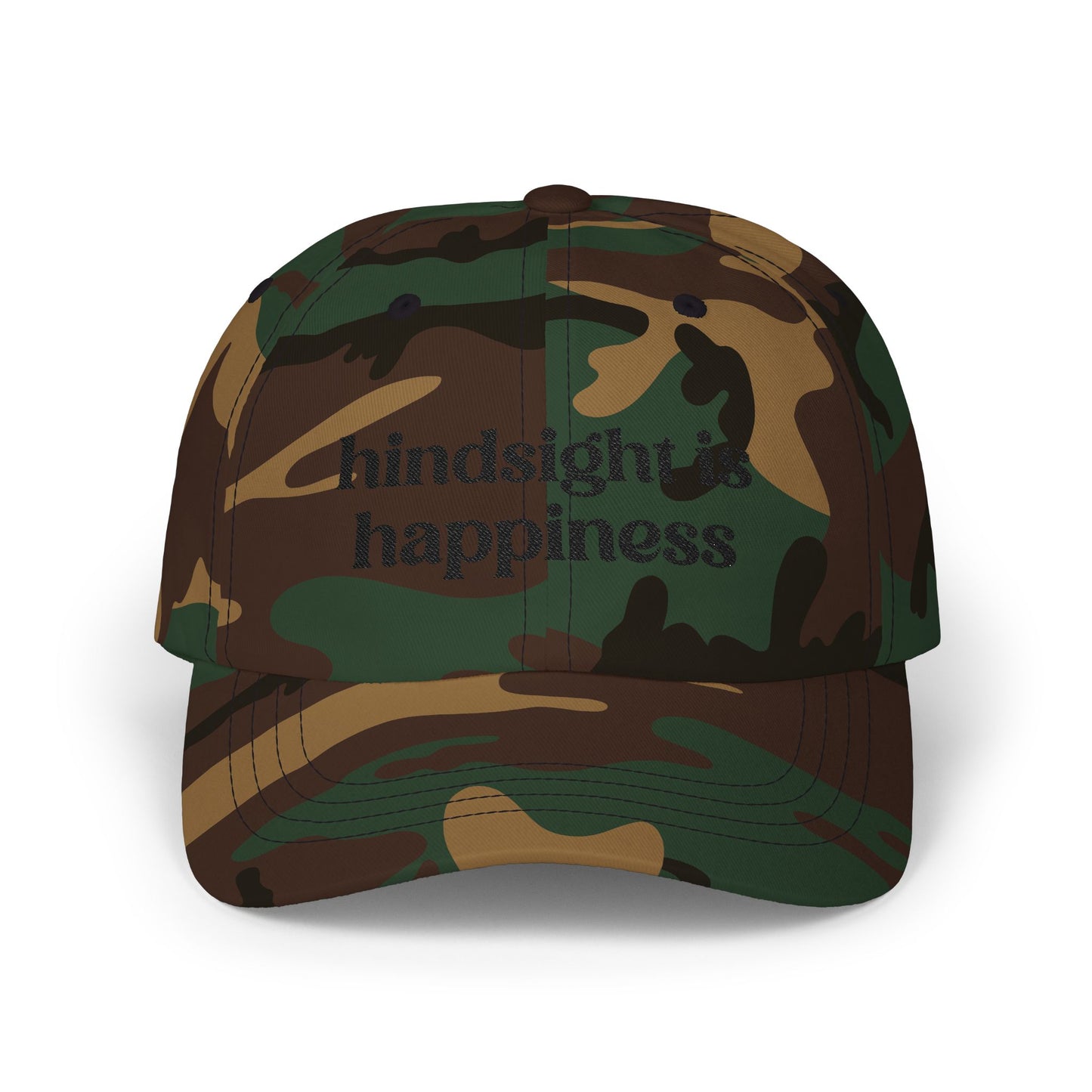 Hindsight Is Happiness Embroidered Baseball Cap