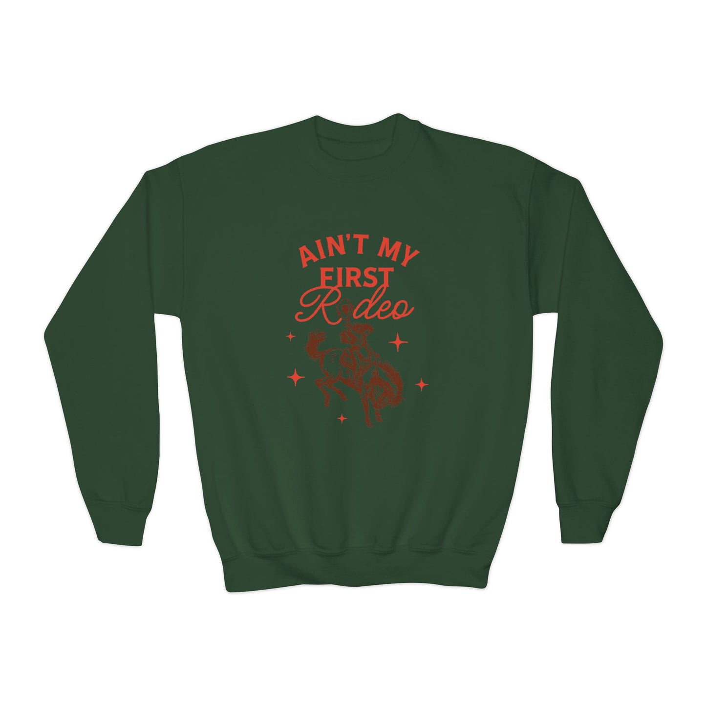 Youth Ain't My First Rodeo Sweatshirt - Red