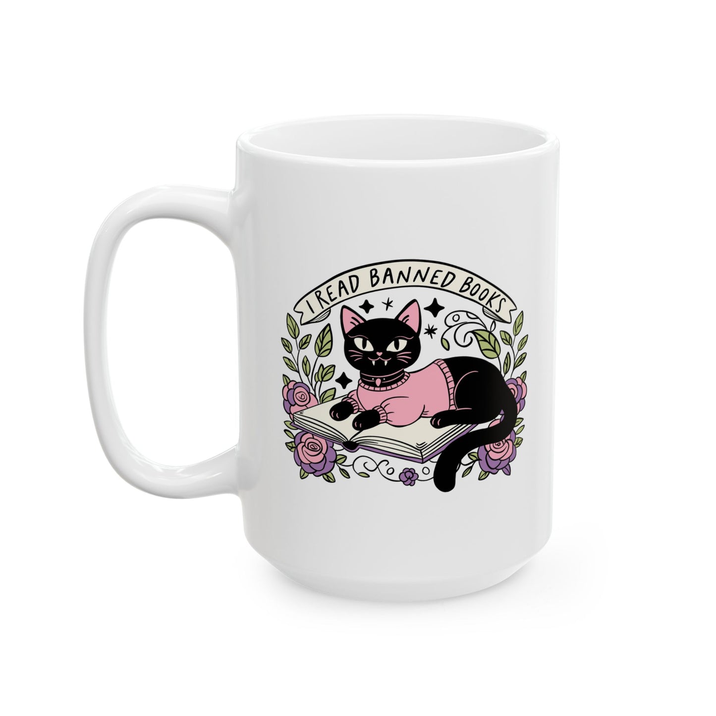 I Read Banned Books Cat Mug