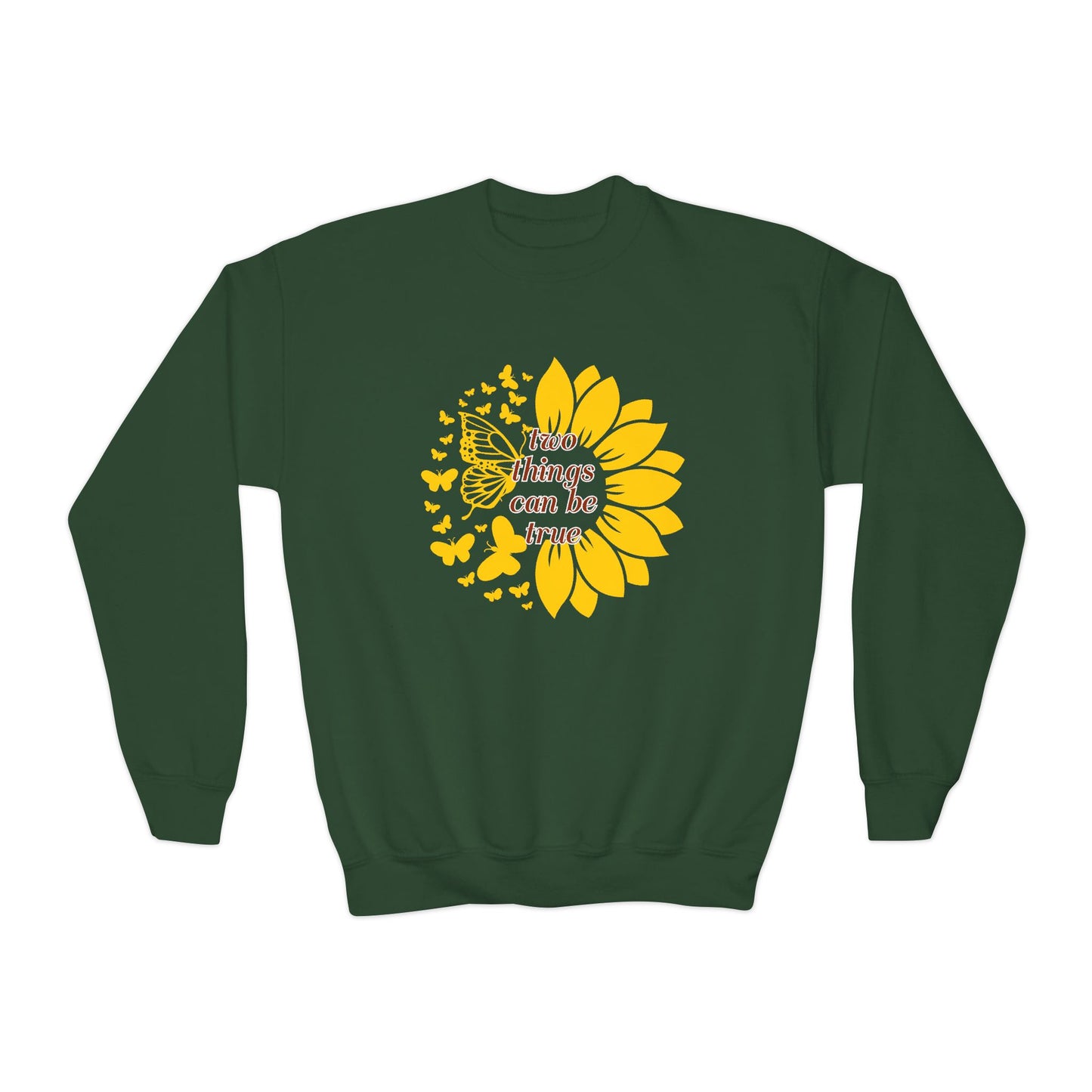 Youth Sunflower Two Things Can Be True Sweatshirt