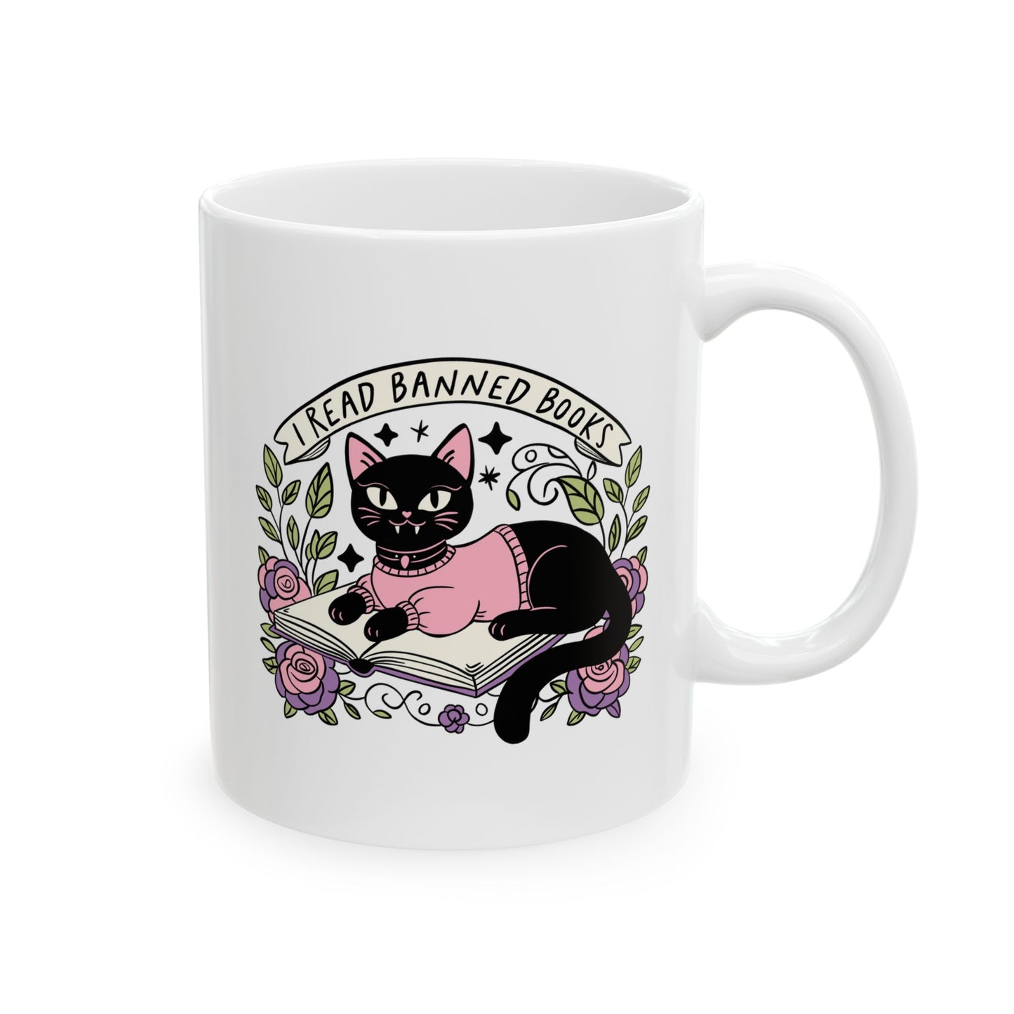 I Read Banned Books Cat Mug