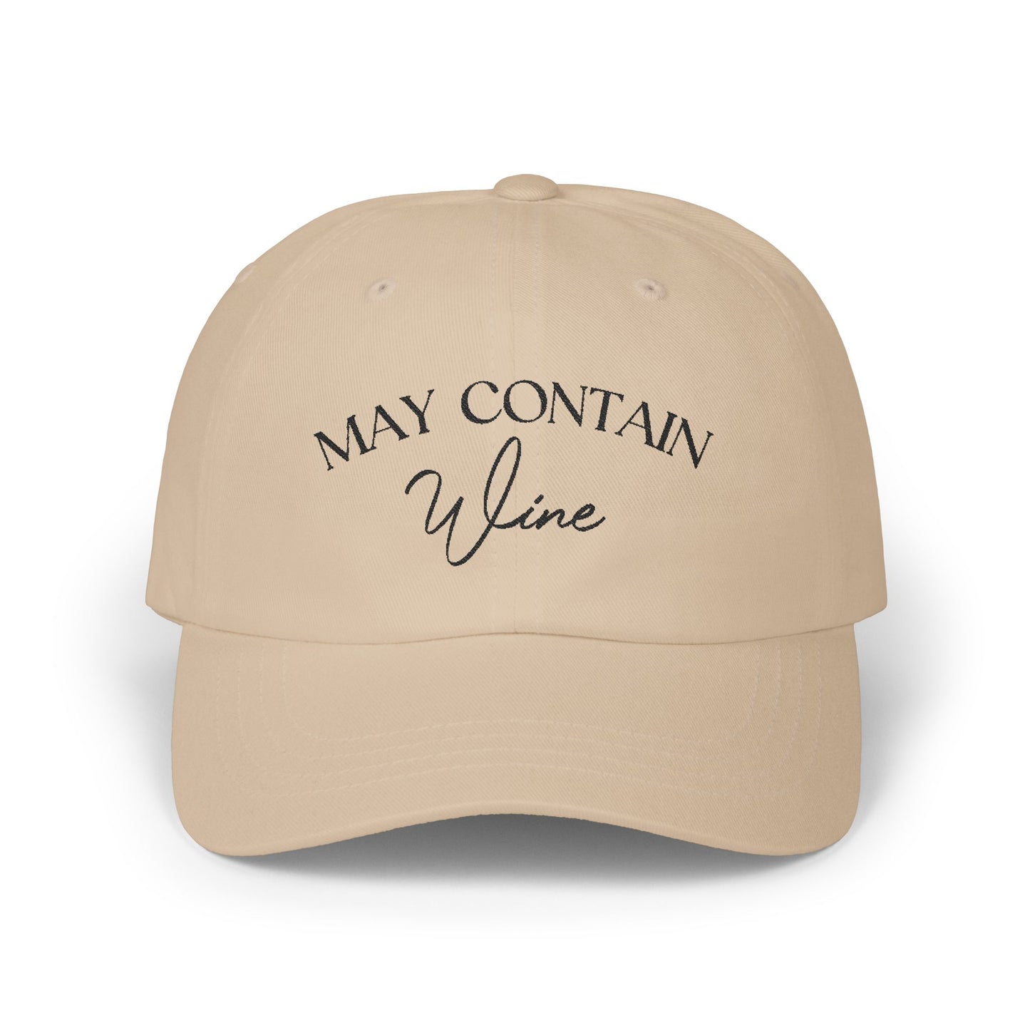 May Contain Wine Embroidered Baseball Cap