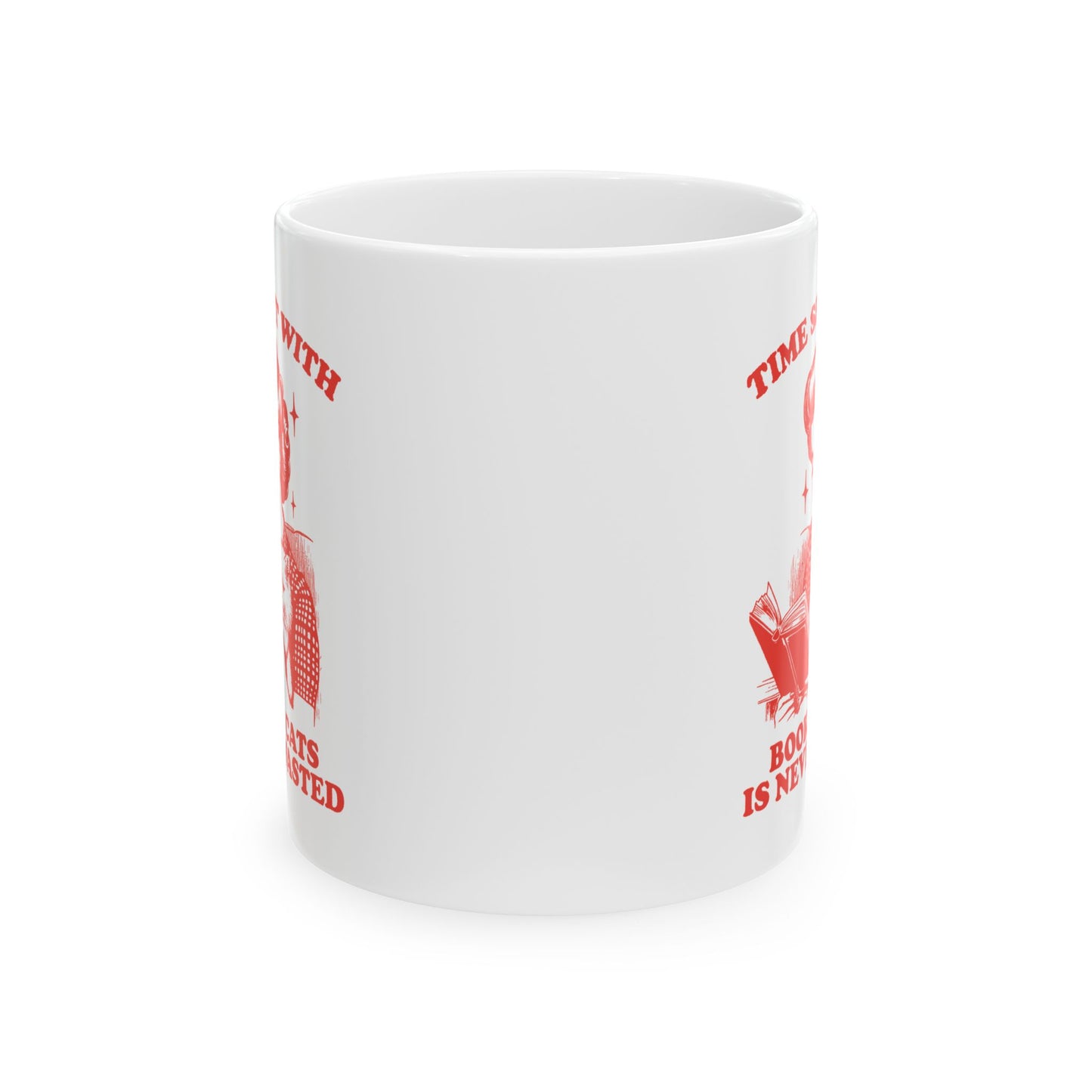Time Spent With Books And Cats Mug
