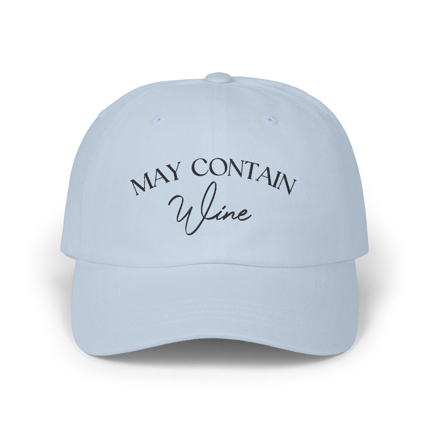 May Contain Wine Embroidered Baseball Cap