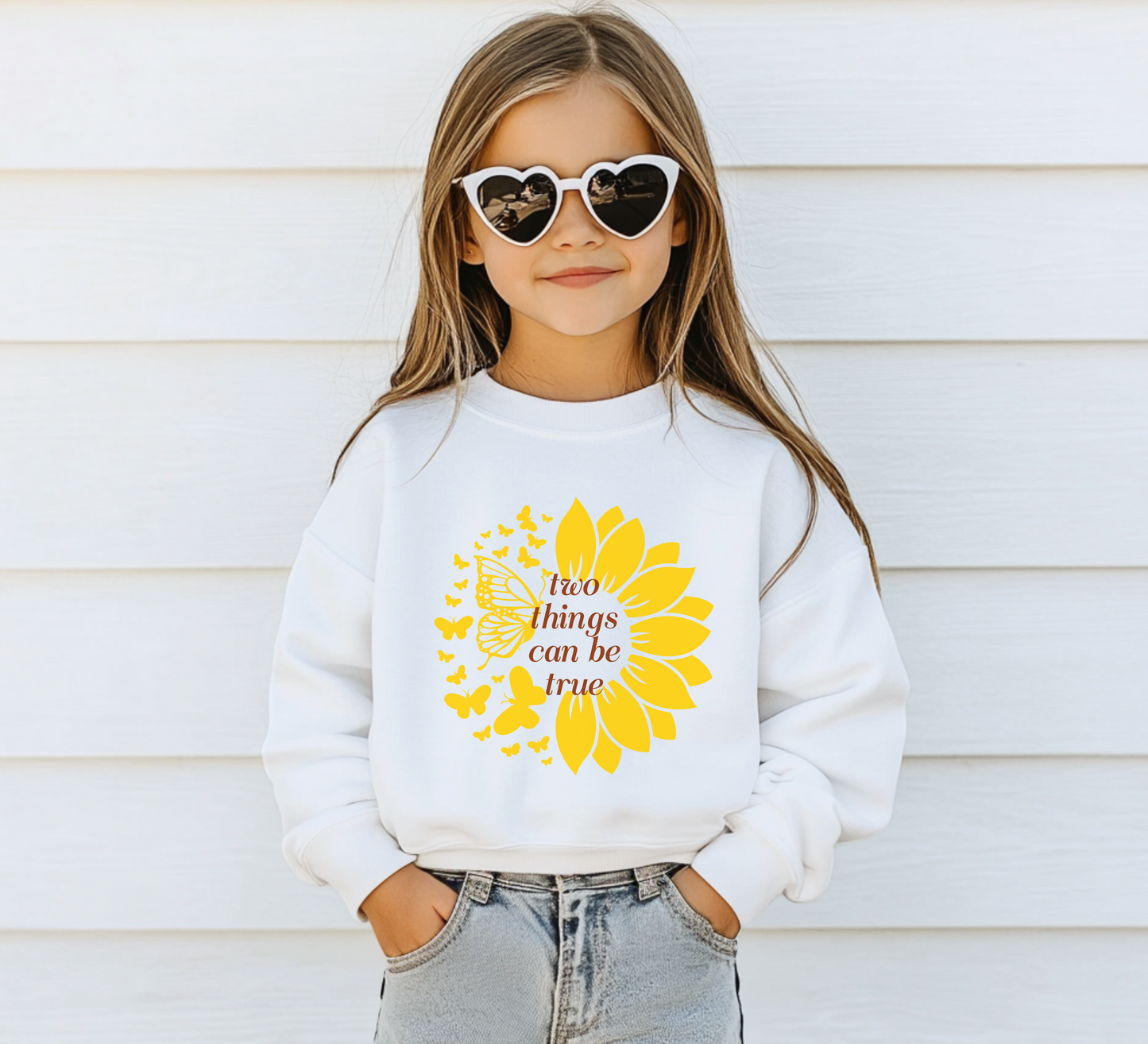 Youth Sunflower Two Things Can Be True Sweatshirt