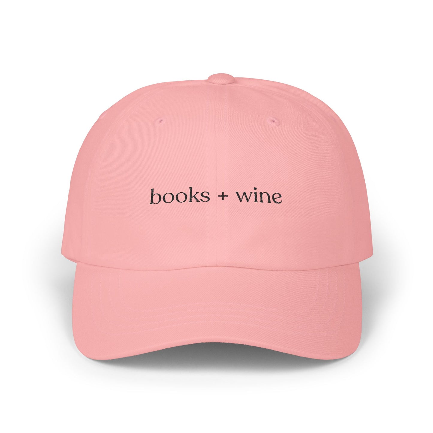Books And Wine Embroidered Baseball Cap