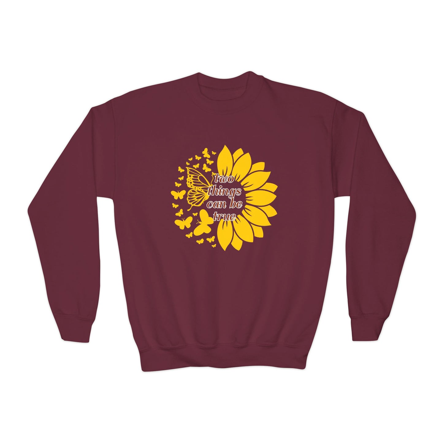 Youth Sunflower Two Things Can Be True Sweatshirt