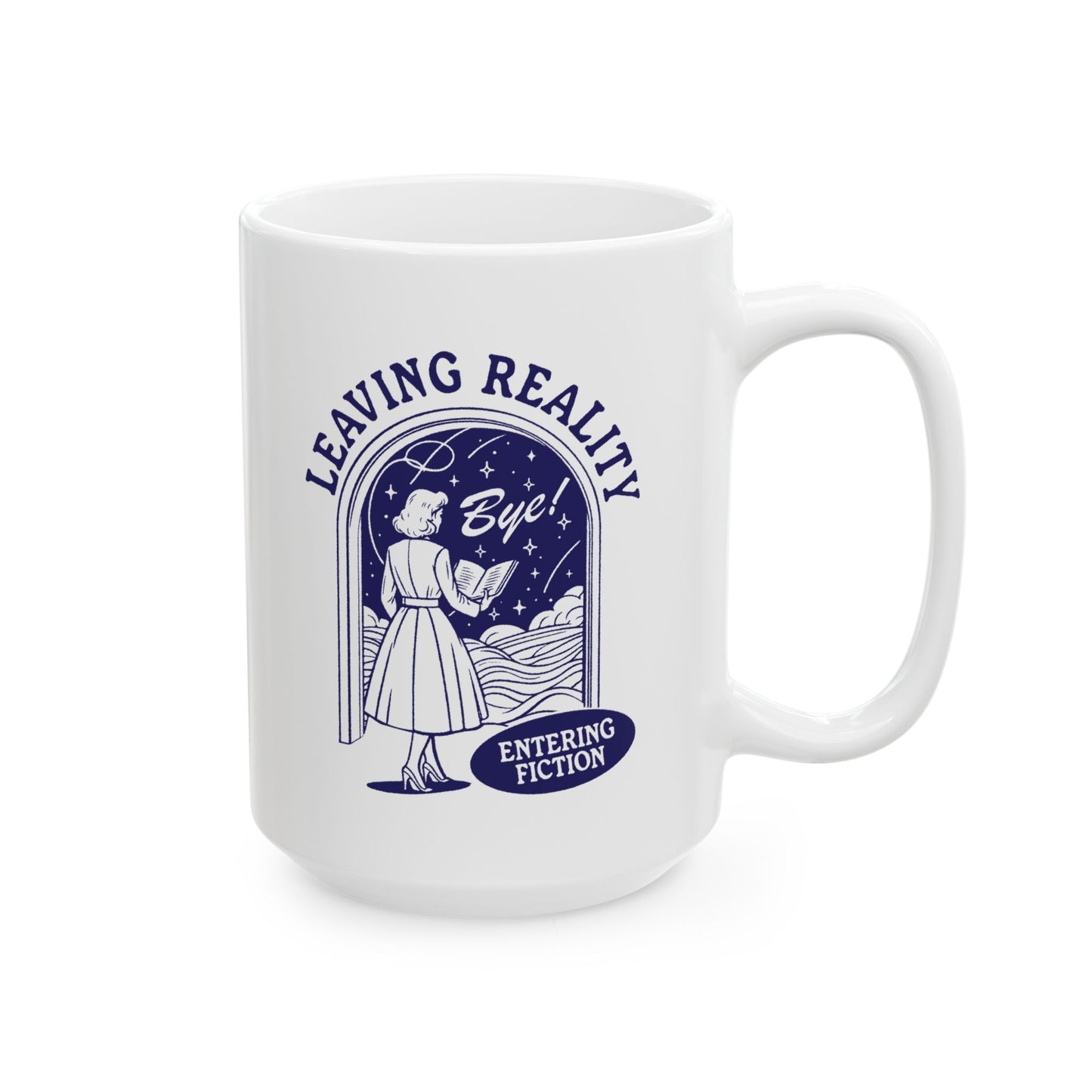 Retro Leaving Reality Entering Fiction Mug