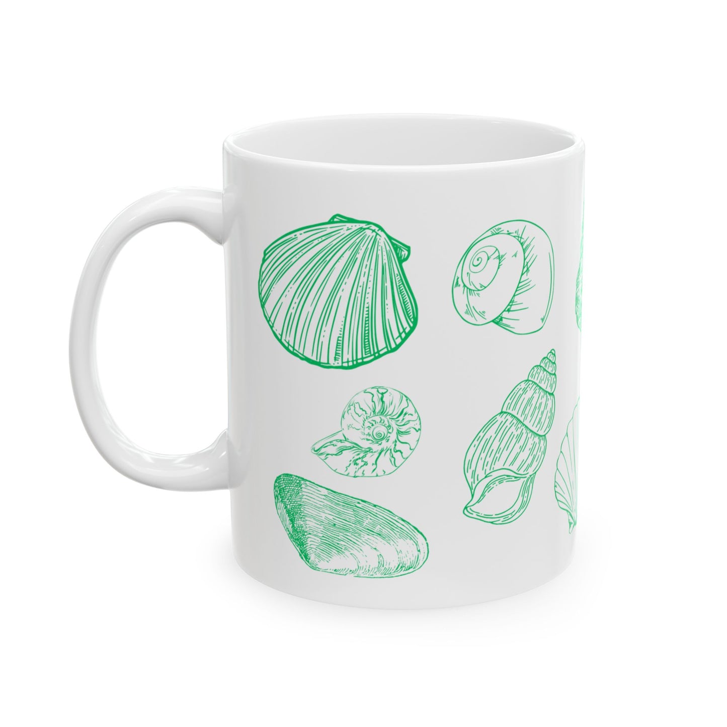 Charleston Coastal Green Seashell Mug