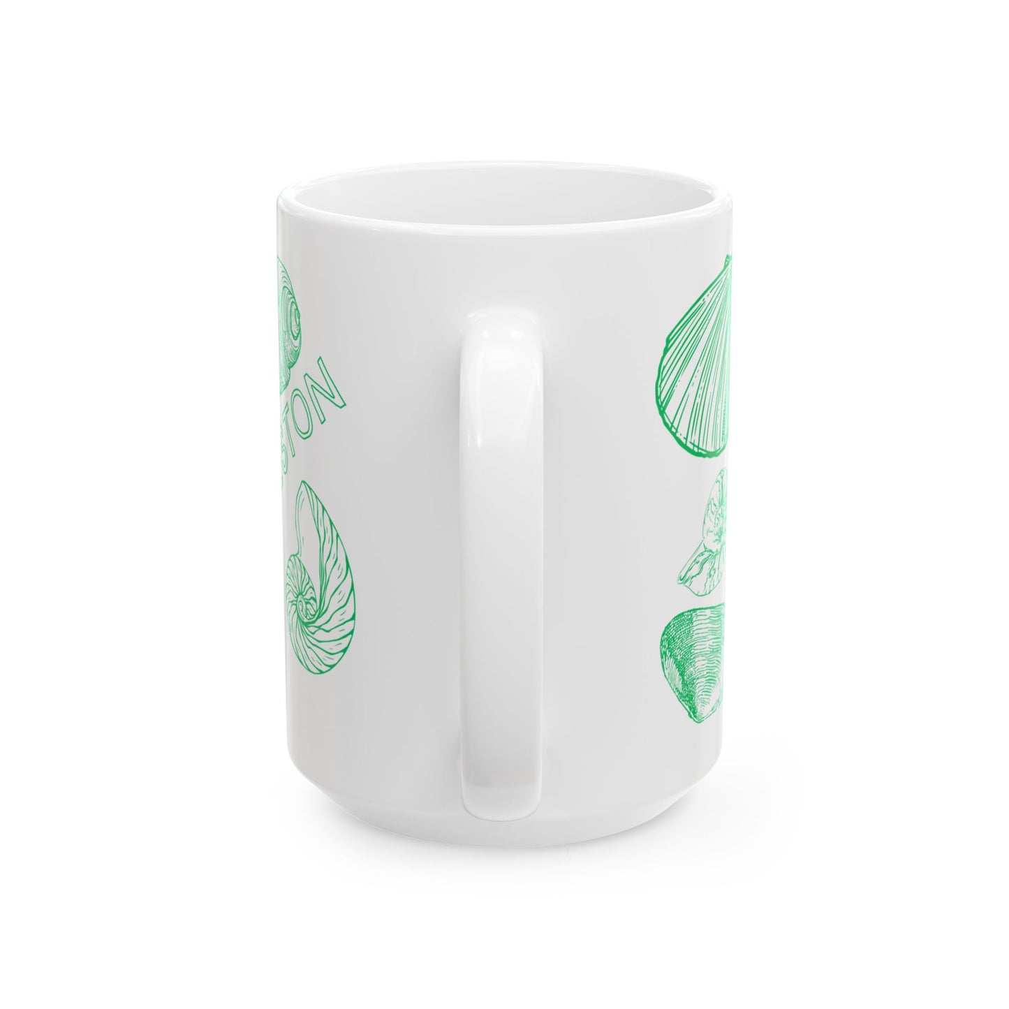 Charleston Coastal Green Seashell Mug