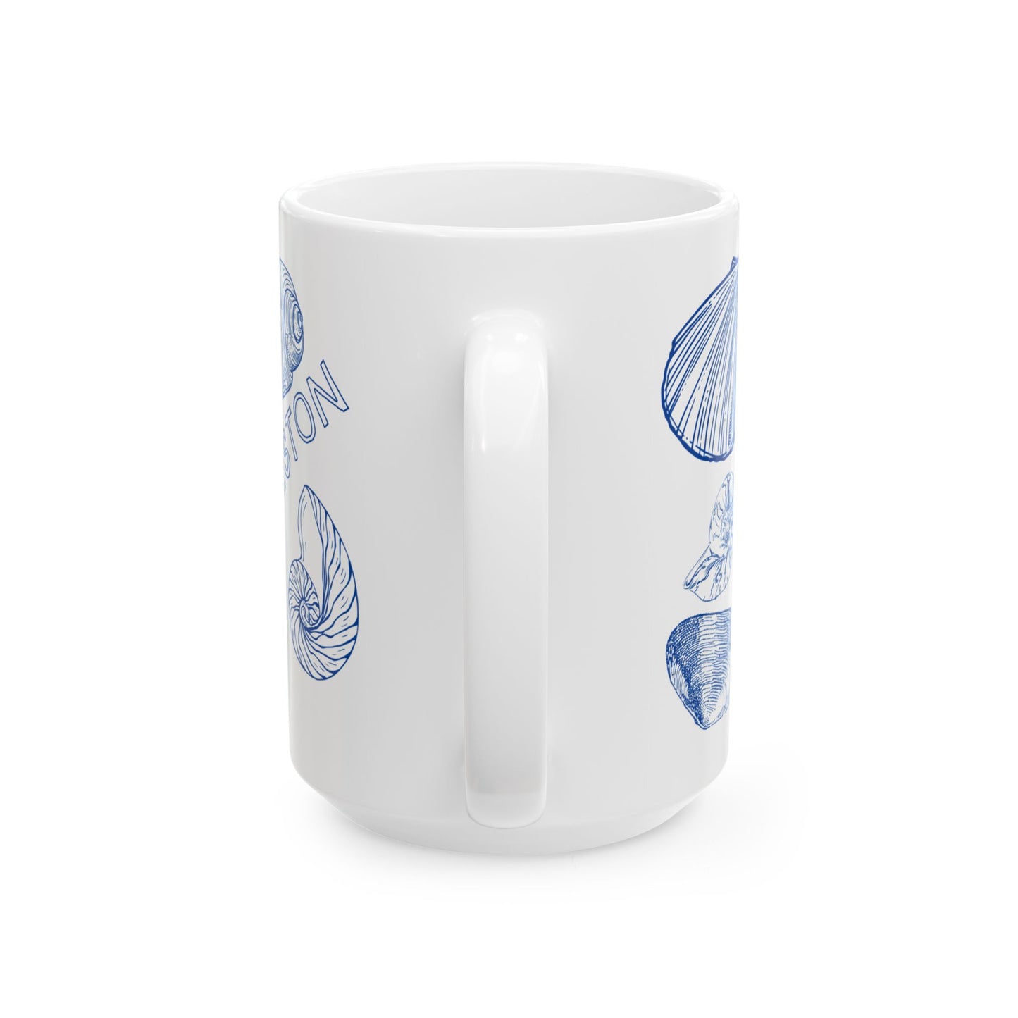 Charleston Coastal Blue Seashell Mug
