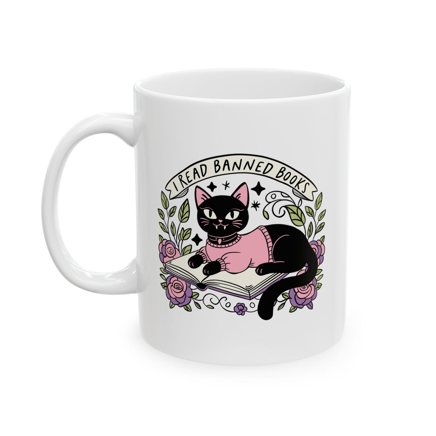 I Read Banned Books Cat Mug