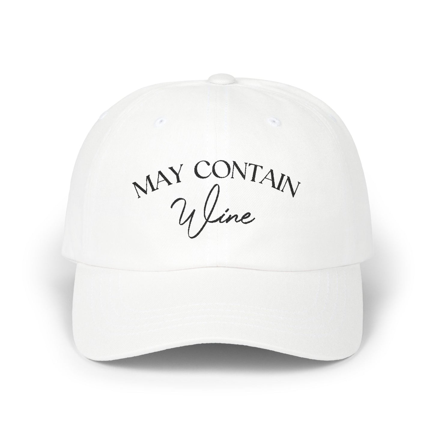 May Contain Wine Embroidered Baseball Cap