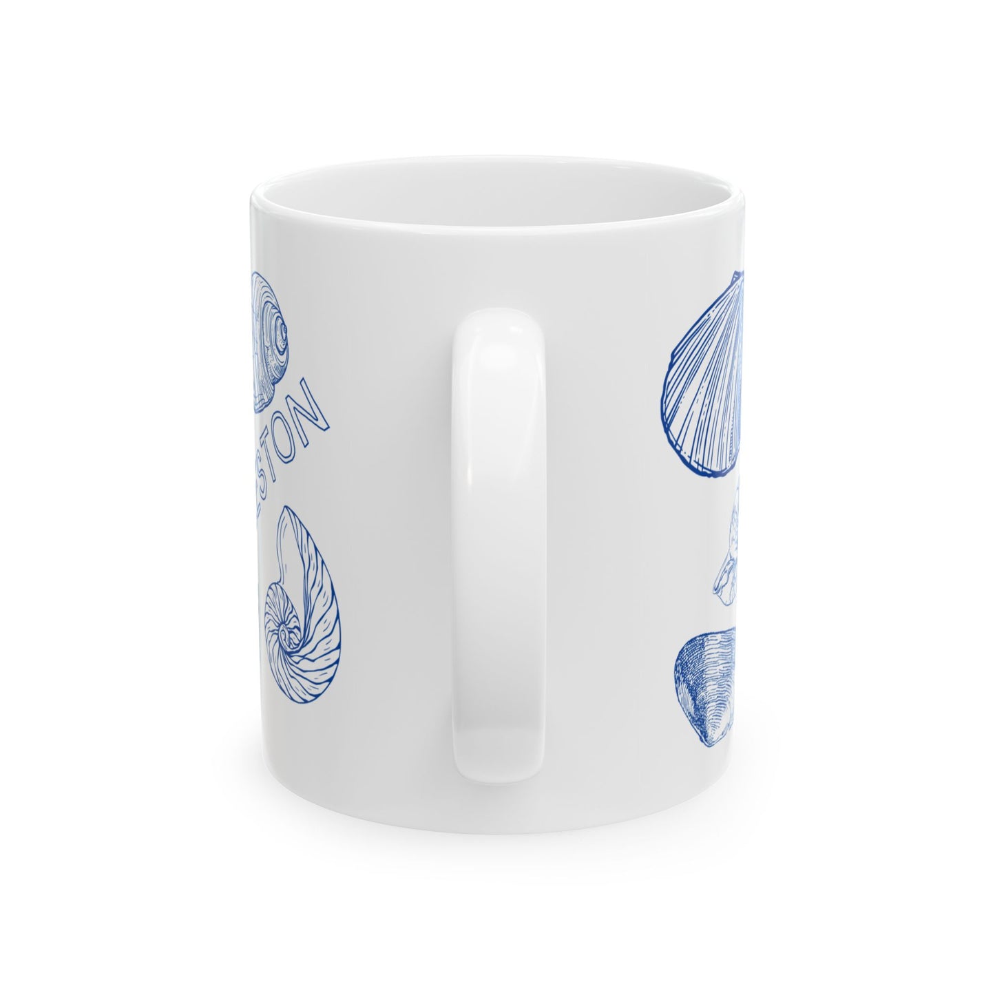 Charleston Coastal Blue Seashell Mug
