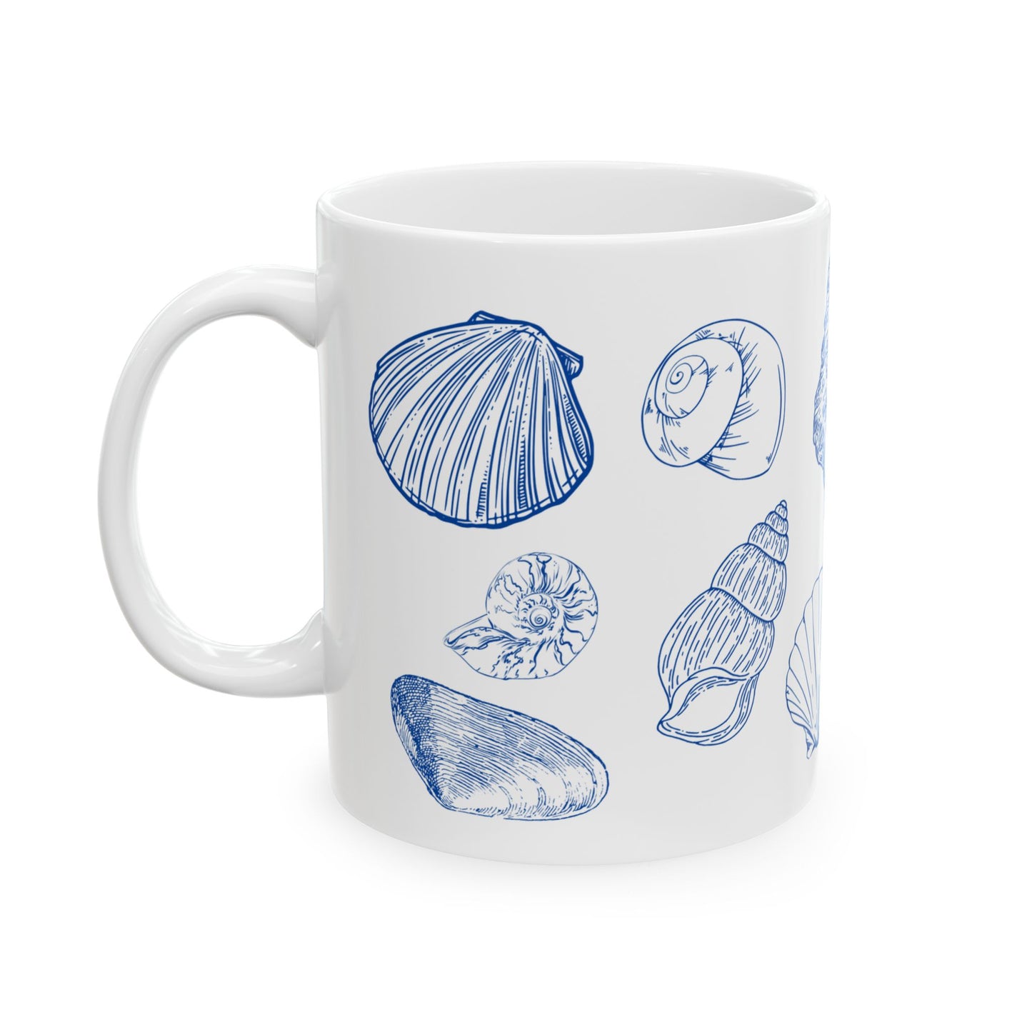 Charleston Coastal Blue Seashell Mug