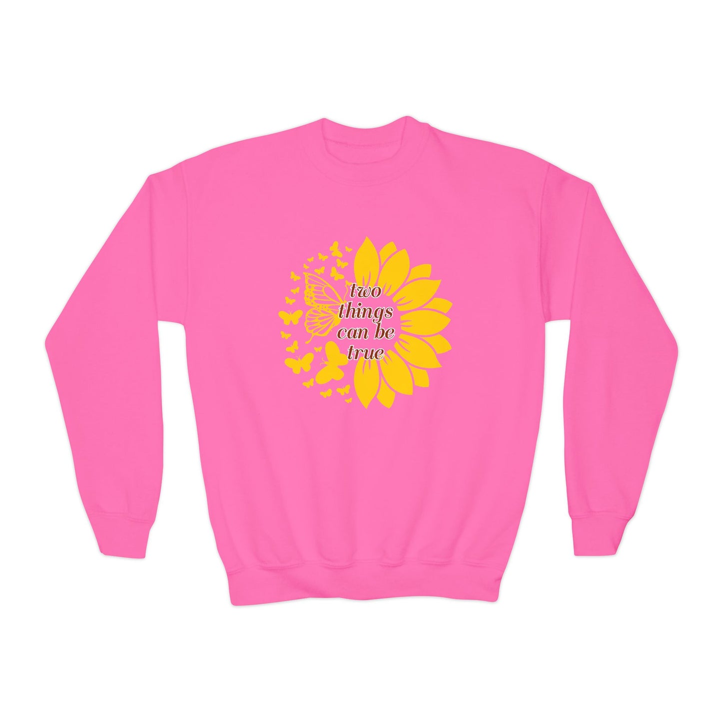 Youth Sunflower Two Things Can Be True Sweatshirt