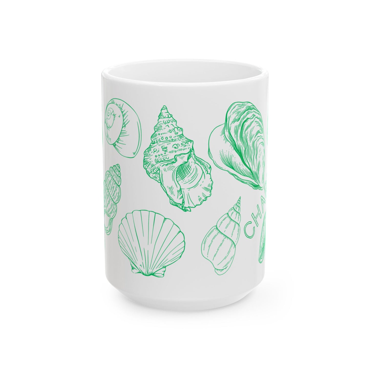 Charleston Coastal Green Seashell Mug