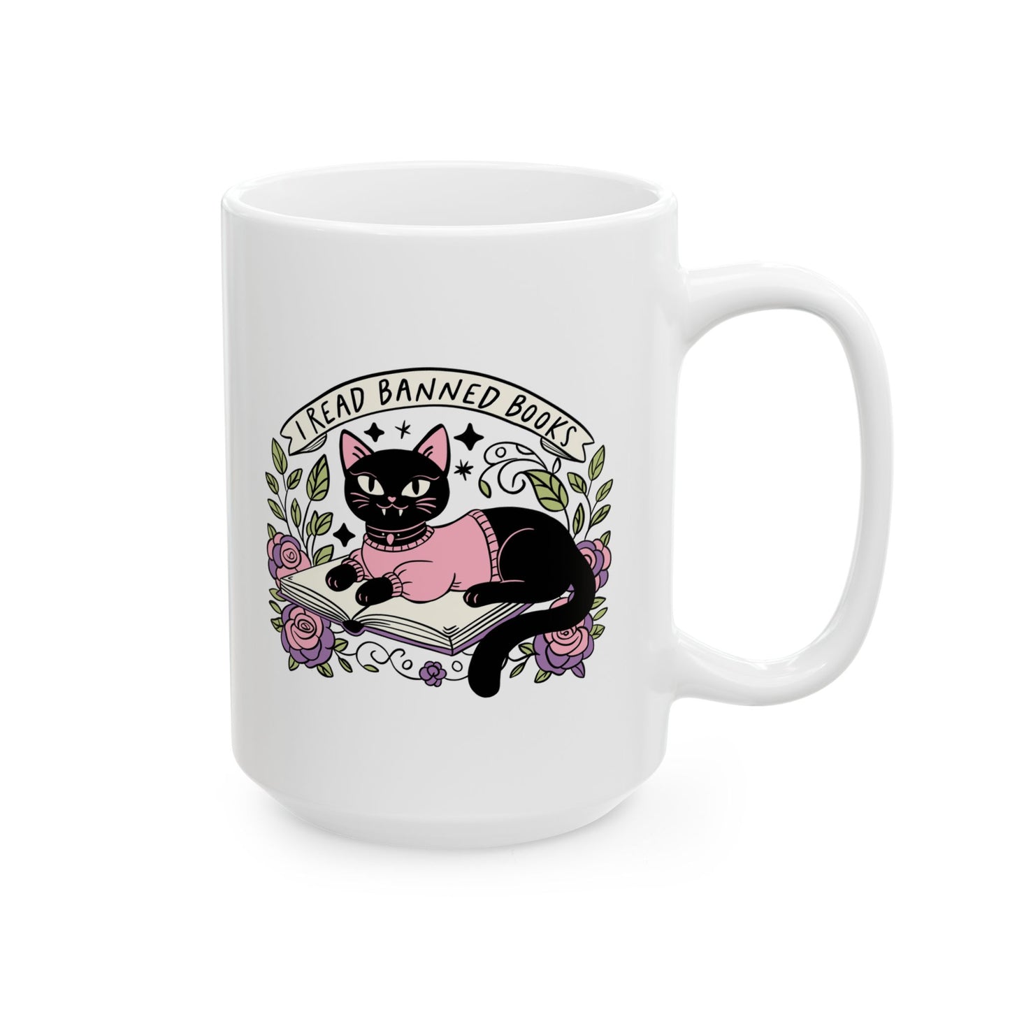 I Read Banned Books Cat Mug