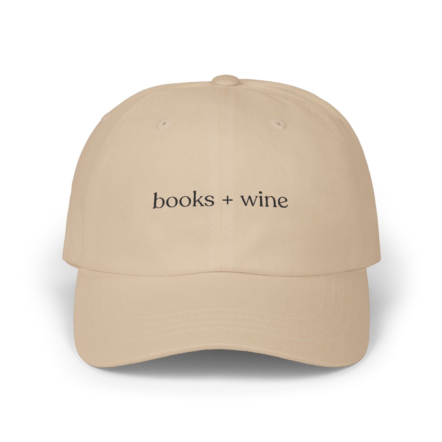 Books And Wine Embroidered Baseball Cap