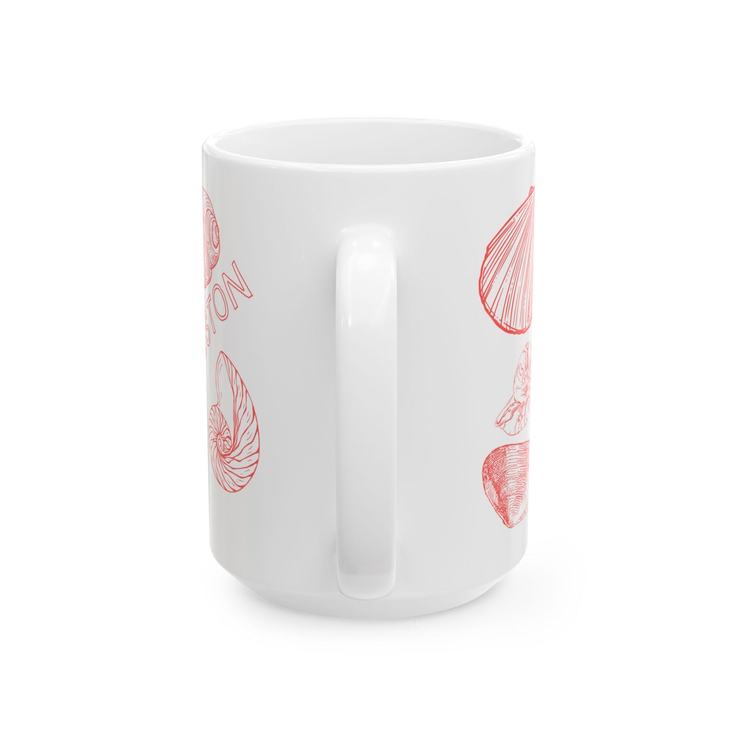 Charleston Coastal Red Seashell Mug