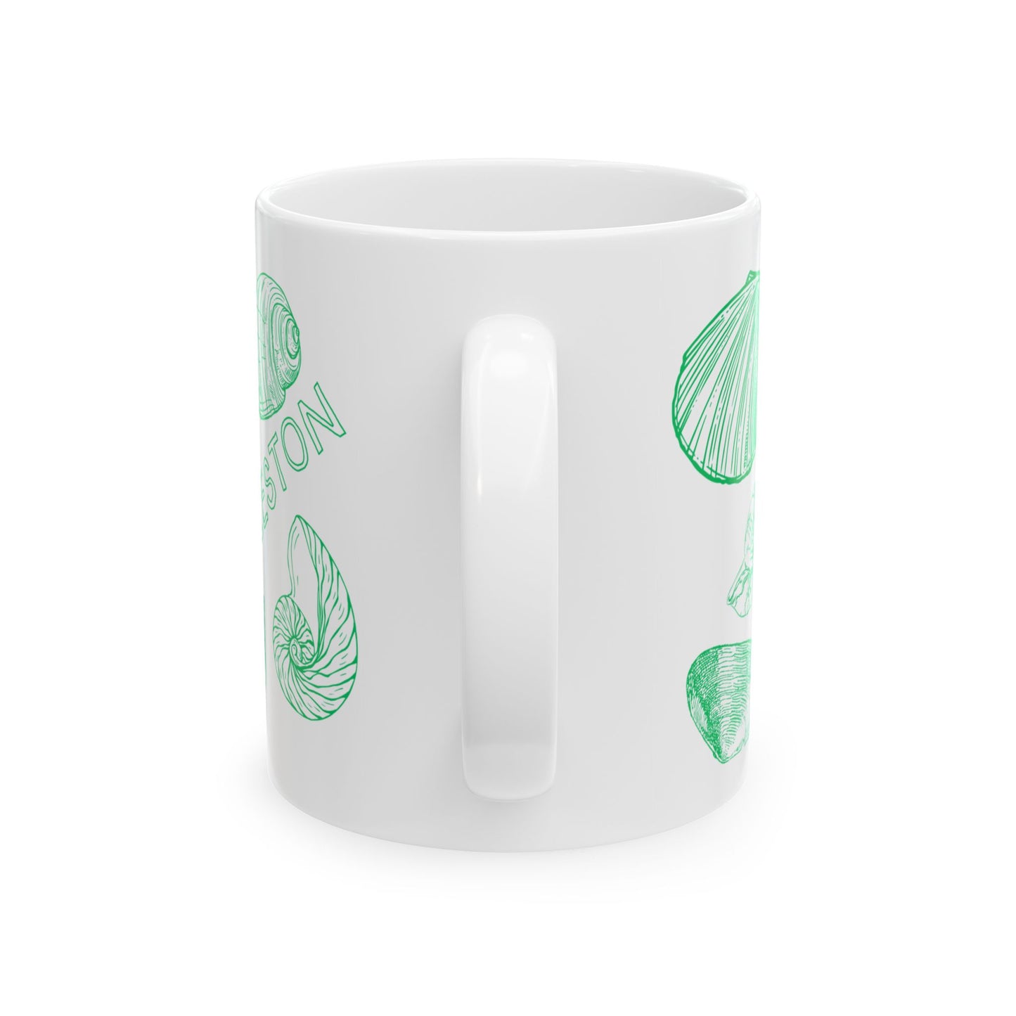 Charleston Coastal Green Seashell Mug