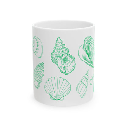 Charleston Coastal Green Seashell Mug