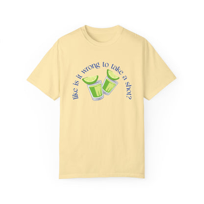 Like is it Wrong to Take a Shot T-Shirt - Blue