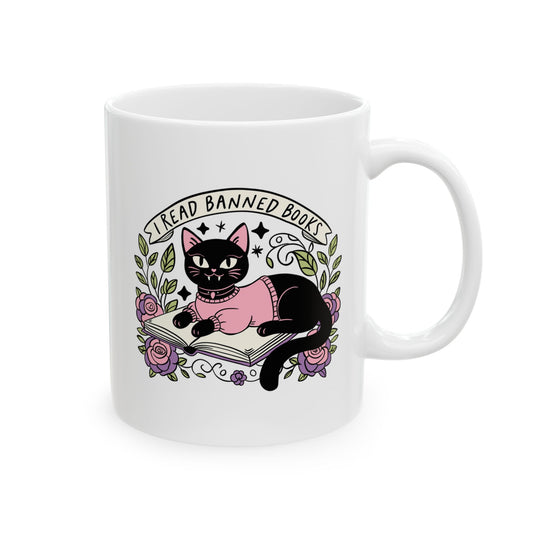 I Read Banned Books Cat Mug