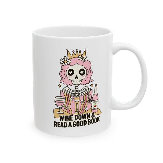 Wine Down And Read A Good Book Mug