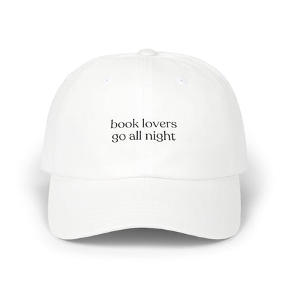 Book Lovers Go All Night Embroidered Baseball Cap