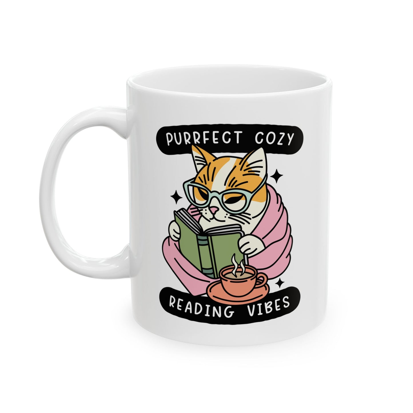 Perfect Cozy Reading Vibes Cat Reading Mug