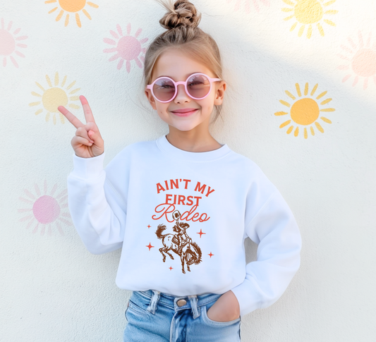 Youth Ain't My First Rodeo Sweatshirt - Red
