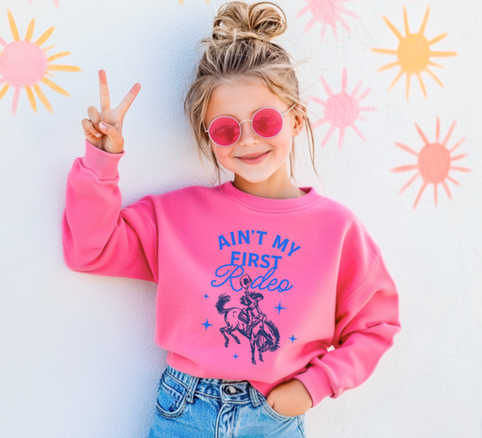 Youth Ain't My First Rodeo Sweatshirt - Blue