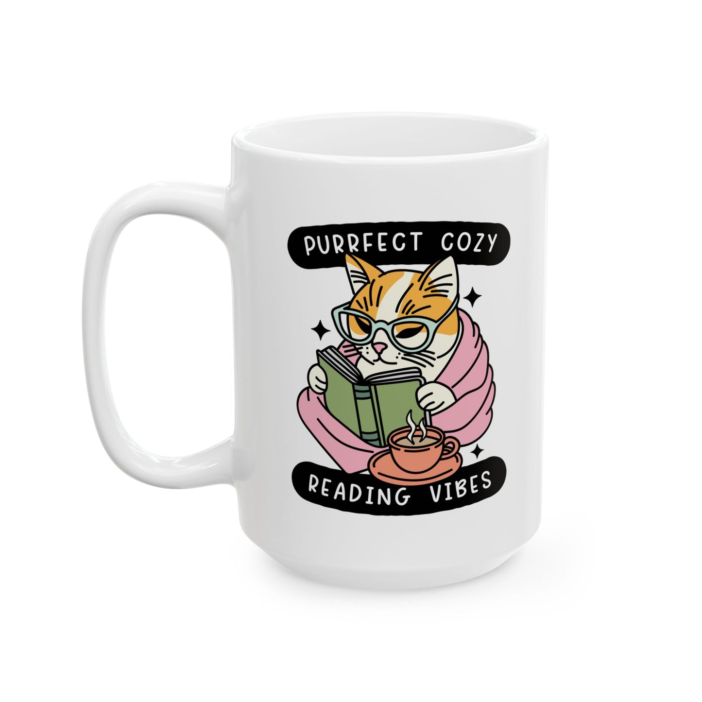 Perfect Cozy Reading Vibes Cat Reading Mug