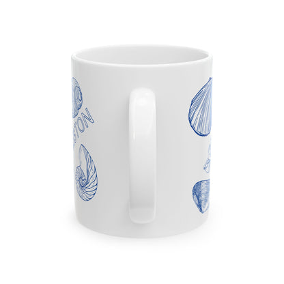 Charleston Coastal  Blue Seashell Mug