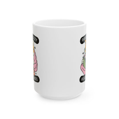 Perfect Cozy Reading Vibes Cat Reading Mug