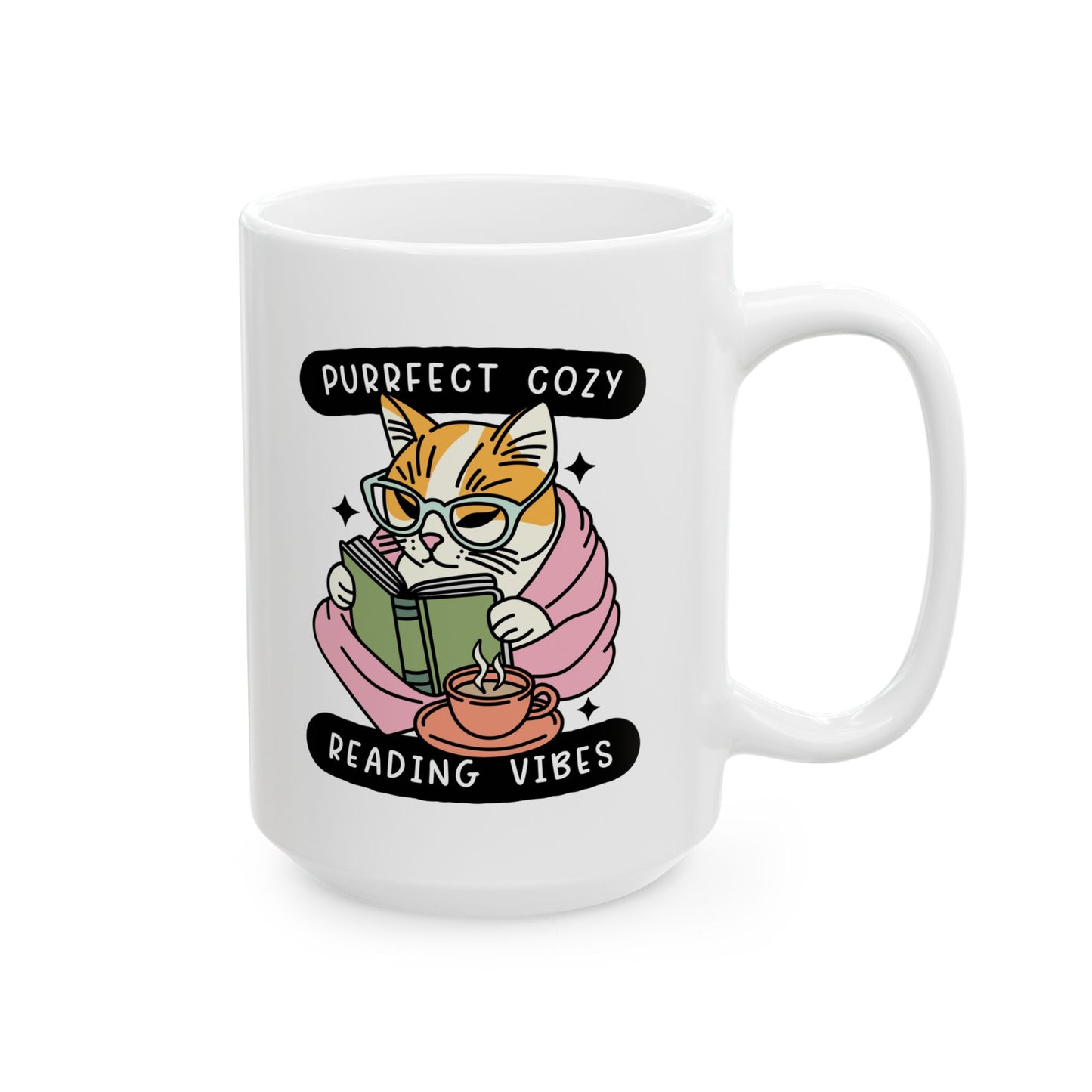 Perfect Cozy Reading Vibes Cat Reading Mug