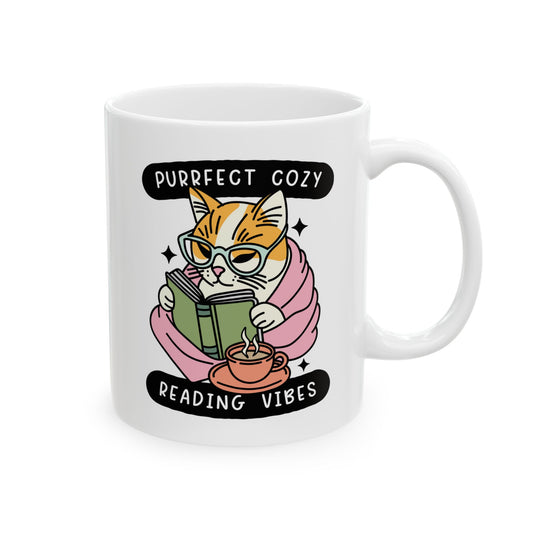 Perfect Cozy Reading Vibes Cat Reading Mug