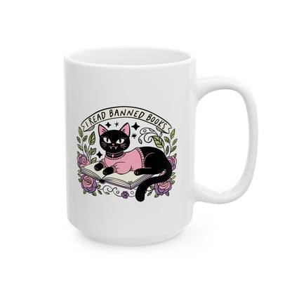 I Read Banned Books Cat Mug