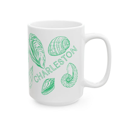 Charleston Coastal Green Seashell Mug